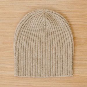 Ecru cashmere women’s beanie. Purchased less than one month ago. Like new